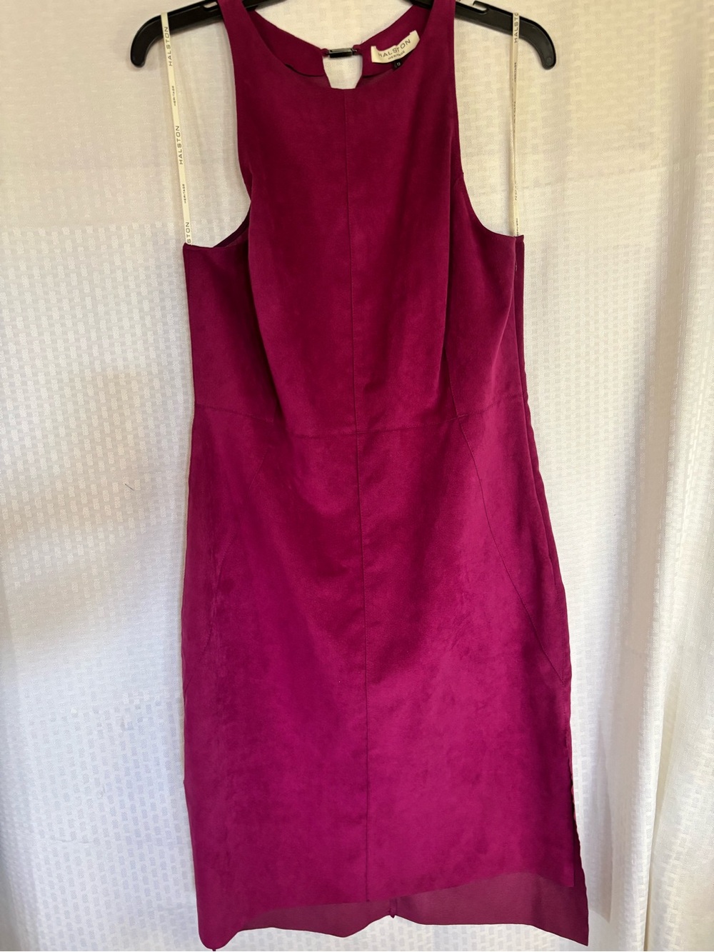 HALSTON Timeless Classic Ultra Suede Pink Dress
